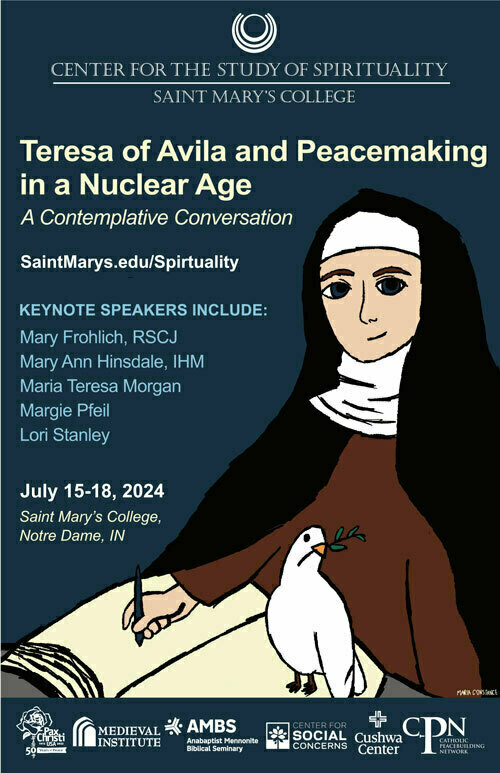 Poster showing a drawing of Teresa of Avila alongside the conference information