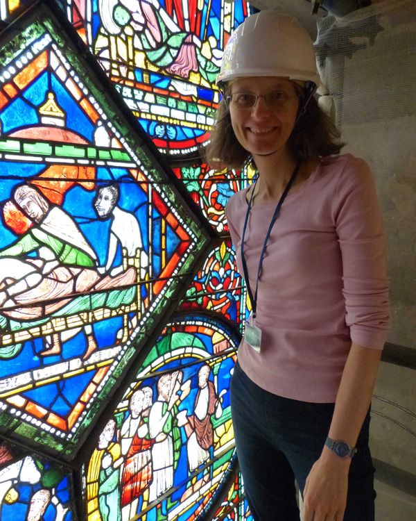 Prof. Rachel Koopmans on scaffolding at Canterbury Cathedral