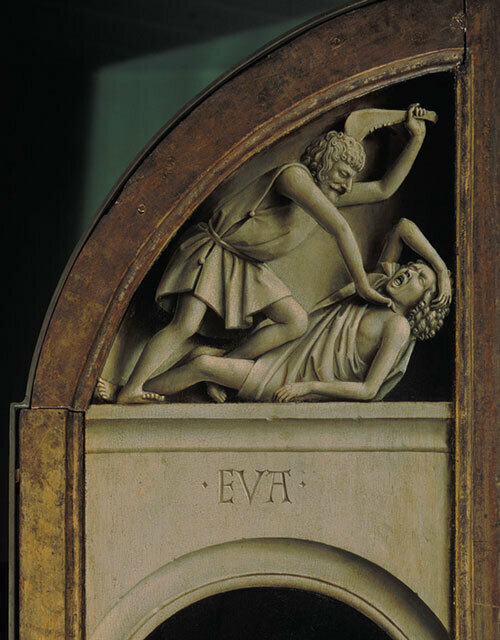Image of a corner of a The Ghent Altarpiece (1432) by Jan van Eyck