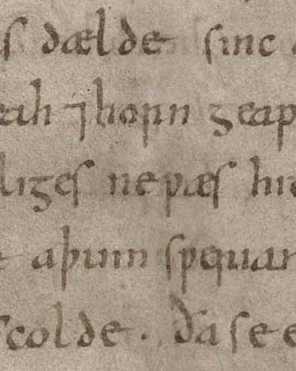 Beowulf Manuscript Excerpt With A Um Swerian Smaller